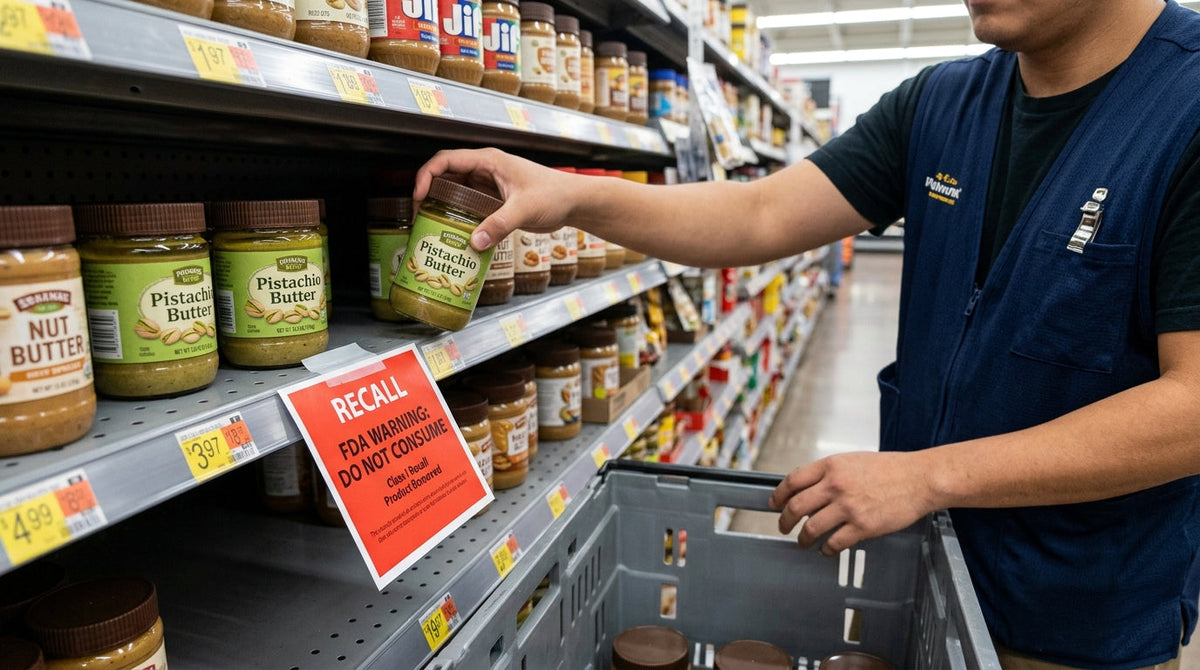FDA's Highest-Risk Warning: Pistachio Butter Recalled From Walmart Shelves in 19 States