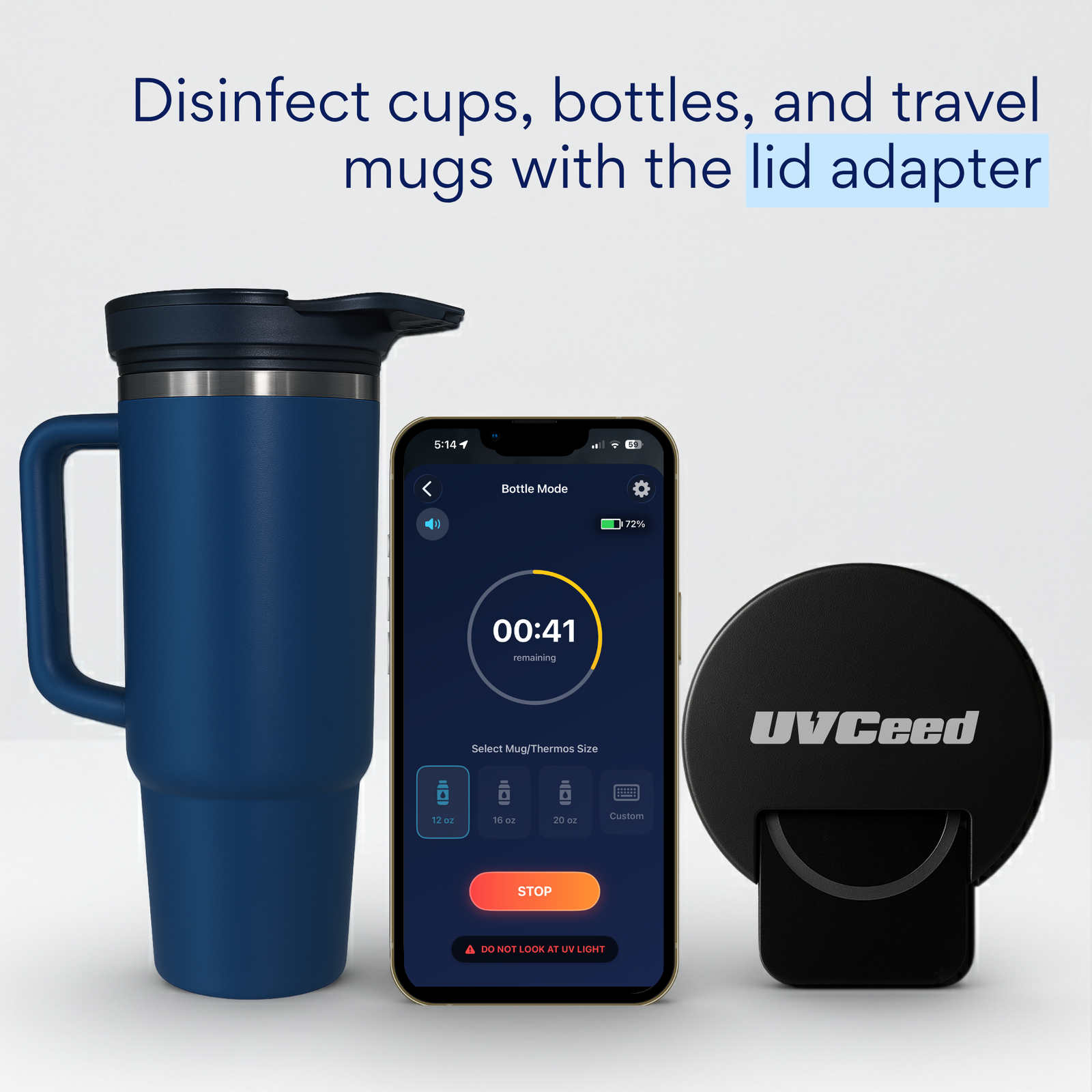 Travel Mug Adapter - Works with UVCeed Device - Adapter Only - Image 1