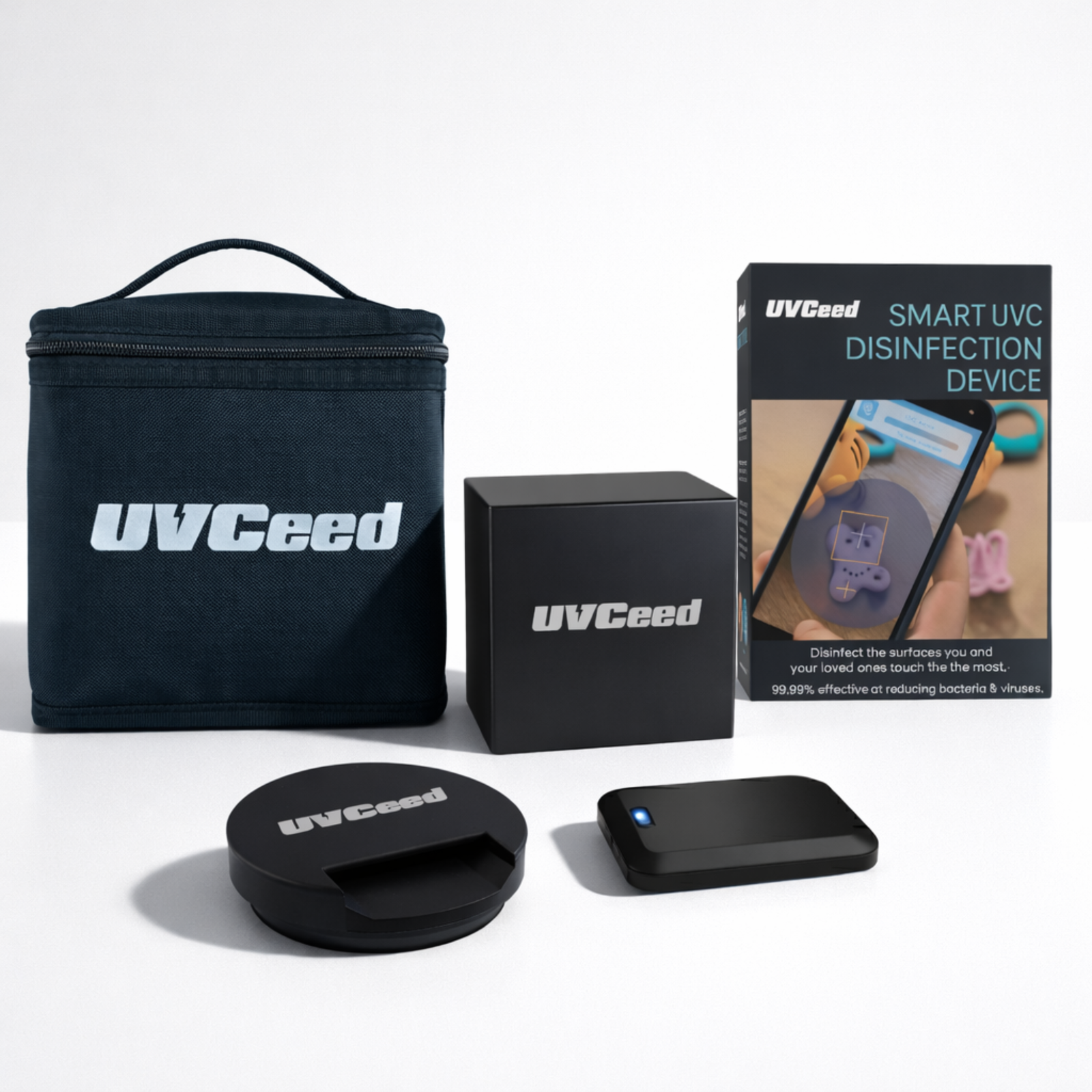 Smart UVC Disinfection Device & Universal Fit Lid Adapter & Bag Adapter Bundle - Image 1